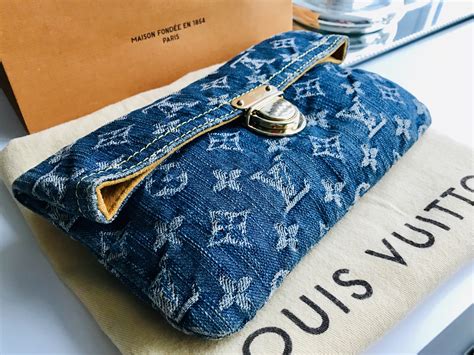 louis vuitton denim clutch bag